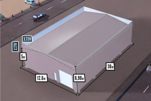 Bâtiment acrotère isolé 380m² + porte sectionnelle & portillon - Devis sur Techni-Contact.com - 2