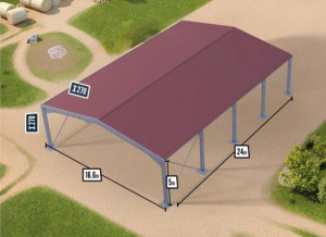 Bâtiment de stockage galvanisé 400m², structure + couverture - Devis sur Techni-Contact.com - 2