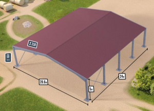 Bâtiment de stockage galvanisé 500m², structure + couverture - Devis sur Techni-Contact.com - 2