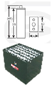 Batteries jungheinrich 350 Ah - Ah (C5): 350 - norme DIN (EPZS) & US - 7 EPZS 350 L