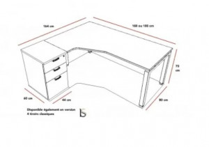 Bureau compact avec son caisson de rangement intégré - Devis sur Techni-Contact.com - 2