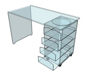 Bureau plexiglas 4 tiroirs - Devis sur Techni-Contact.com - 3