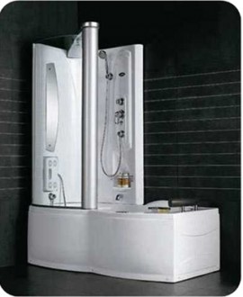 Cabine baignoire douche à 6 pieds réglables - Dimension (mm) : 1620 x 860 x 2180
