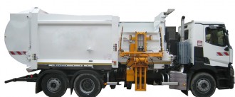 Camion poubelle chargement latéral - Capacité de levage : 454 Kg - Charge utile : 10 à 11 T