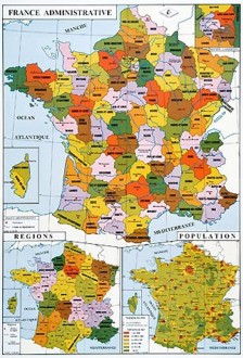 Carte de France physique et administrative - Devis sur Techni-Contact.com - 1