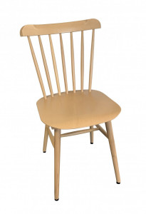 Chaise à barreaux en bois hêtre verni naturel - Lot de 2  - Devis sur Techni-Contact.com - 1