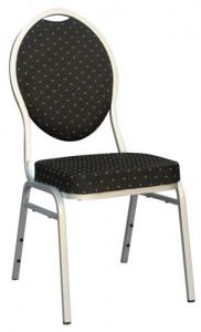 Chaise banquet  - Hauteur d'assise : 46 cm - Structure tube acier - Assise et dossier rembourrés de mousse