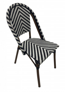 Chaise bistrot en rotin noir blanc - Devis sur Techni-Contact.com - 2