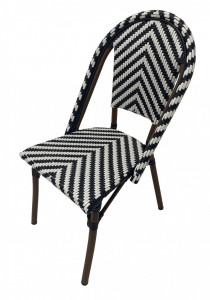 Chaise bistrot en rotin noir blanc - Devis sur Techni-Contact.com - 3
