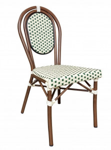 Chaise de terrasse bistrot crème et verte - Devis sur Techni-Contact.com - 1