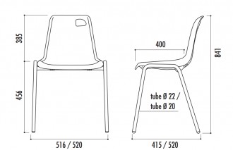 Chaise empilable à coque plastique (x4) - Devis sur Techni-Contact.com - 2