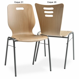Chaise empilable coque bois - Devis sur Techni-Contact.com - 1