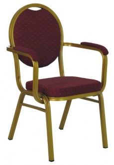 Chaise empilable de conférence - Aluminium doré - Empilable- assise: tissu