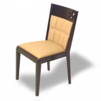Chaise en bois exotique dossier en simili cuir - Devis sur Techni-Contact.com - 1