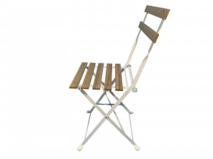 Chaise pliante SQUARE blanche à lattes bois - Devis sur Techni-Contact.com - 3