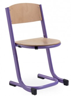 Chaise scolaire en bois empilable - Hauteurs d'assises réglables : 26 - 31 et 35 cm