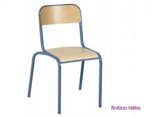 Chaise scolaire en hêtre ou stratifié - Tailles 3, 4, 5, 6 et 7 - Assises et dossiers stratifiée ou hêtre vernis