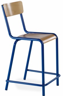 Chaise scolaire haute - Hauteur d’assise : 58 cm - Piètement tube Ø 25 mm et 20 mm