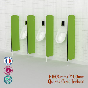 Cloisons urinoir adulte sur pied, hauteur 1500mm - cloison de toilette pour écran d'urinoir, séparateur d'urinoir pour écran de séparation de toilette, hydrofuge antibactérien - Devis sur Techni-Contact.com - 4