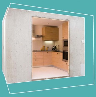Construction cuisine préfabriquée - Poids spécifique : 1.600 Kg/mc - isolement acoustique : Db 36