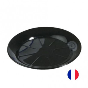 Coupelle ronde en polystyrène - Polystyrène - Dimensions : Ø 112 mm | H. 12,5 mm - Coloris : Noir