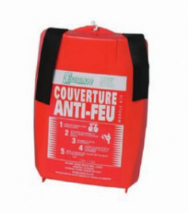 Couverture anti feu boitier kit mural - 100 % fibre de verre - Coffret en ABS rouge - Conforme à la norme BS EN 1869 - Fixation murale