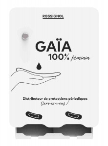 Distributeur de protections hygiénique 2 compartiments Blanc Signalisation GAIA  - Devis sur Techni-Contact.com - 2