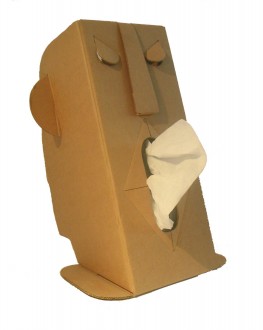 Distributeur mouchoirs cartonné - Dimensions monté : h 32 x 21 x 19 cm