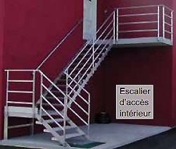 Escalier droit à palier industriel - Devis sur Techni-Contact.com - 1