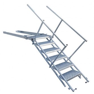Escalier escamotable pour véhicules PL - Avec ou sans main-courante (rampe)