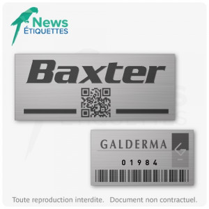 Etiquette d’identification en aluminium - Formats (L x l) : 40 x 15 mm, 50 x 20 mm, 60 x 30 mm