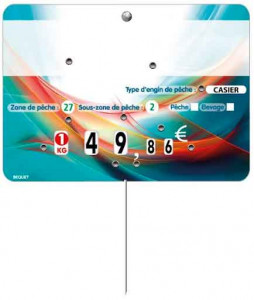 Etiquette de prix poissonnerie - Format : 14 x 10 cm - Avec roulettes - Pique inox - Neutre ou avec texte