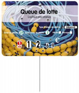 Etiquette prix poissonnerie 8 roulettes - Devis sur Techni-Contact.com - 1
