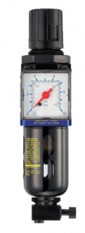 Filtre régulateur avec manomètre - Pression (maxi en bar) : 12 - Débit maximum (l/mn) : De 550 à 3000