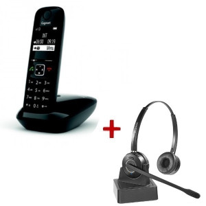 Gigaset AS690 DECT + Casque Duo -Téléphone Sans Fil + Casque Téléphonique - Devis sur Techni-Contact.com - 1