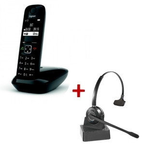 Gigaset AS690 DECT + Casque Mono -Téléphone Sans Fil + Casque Téléphonique - Devis sur Techni-Contact.com - 1