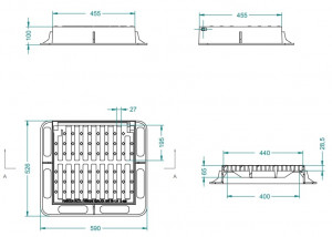 Grille et cadre plat  en fonte ductile D-400 - Devis sur Techni-Contact.com - 2