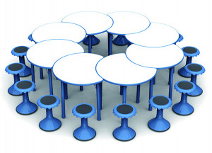 Table scolaire modulable forme demi lune - Devis sur Techni-Contact.com - 2