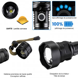 Lampe de poche rechargeable haute luminosité - Devis sur Techni-Contact.com - 4