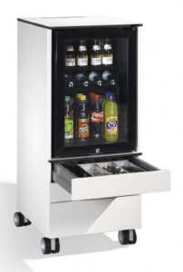 Meuble réfrigérateur mobile - Capacité : 62 L - Hauteur : 1157 mm - 4 maxi-roulettes