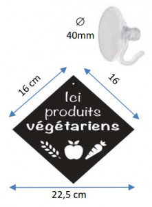 Pancarte à ventouse Ici produits végétariens - Devis sur Techni-Contact.com - 2