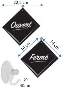 Pancarte à ventouse Ouvert/Fermé - Devis sur Techni-Contact.com - 2