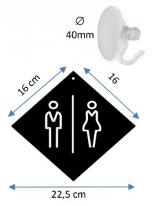 Pancarte à ventouse WC hommes/femmes - Devis sur Techni-Contact.com - 2