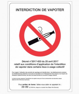 Panneau d'affichage « Interdiction de vapoter » - Devis sur Techni-Contact.com - 1