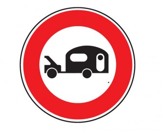 Panneau d'interdiction au véhicule caravane B9i - Devis sur Techni-Contact.com - 1