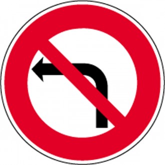 Panneau interdiction tourner à gauche B2A - Devis sur Techni-Contact.com - 1