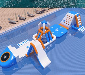 Parcours aquatique gonflable piscine - Capacité d'accueil : 20 personnes