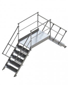 Passerelle de franchissement toiture en aluminium - Passerelle saut de loup - Charge admissible plateforme: 200 kg /m2