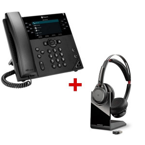Polycom VVX 450 IP Phone + Plantronics Voyager Focus UC - Telephone Filaire - Devis sur Techni-Contact.com - 1