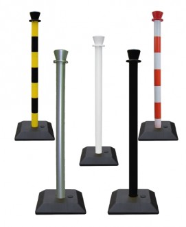 Poteau de balisage en PVC - Diamètre : 50 mm - Hauteur : 950 mm - Disponible en plusieurs coloris